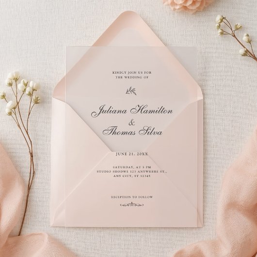 Simple Calligraphy Minimalist Wedding アクリル招待状