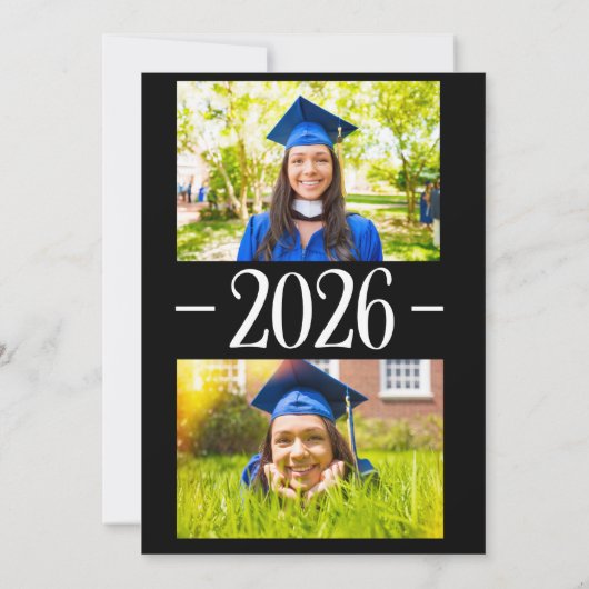 Simple Calligraphy Photo Graduation Annoucement 招待状 (裏面)