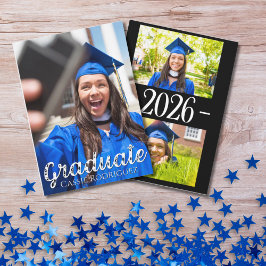 Simple Calligraphy Photo Graduation Annoucement 招待状