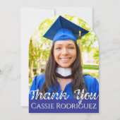 Simple Calligraphy Photo Graduation Thank You 招待状 (正面)