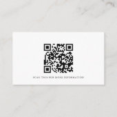 Simple calligraphy QR code wedding details card エンクロージャーカード (裏面)