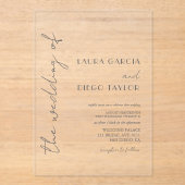 Simple Calligraphy Wedding アクリル招待状 (正面)