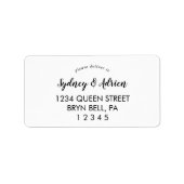 Simple Calligraphy Wedding Rsvp Address Label ラベル (正面)