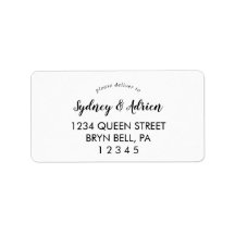 Simple Calligraphy Wedding Rsvp Address Label