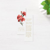 Simple Carnation Funeral Memorial Bookmark (デスク)