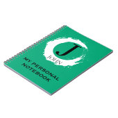 Simple Carnet Vert Personnalisé  ノートブック (左側)
