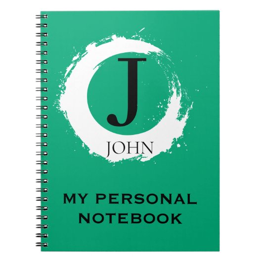 Simple Carnet Vert Personnalisé  ノートブック (正面)