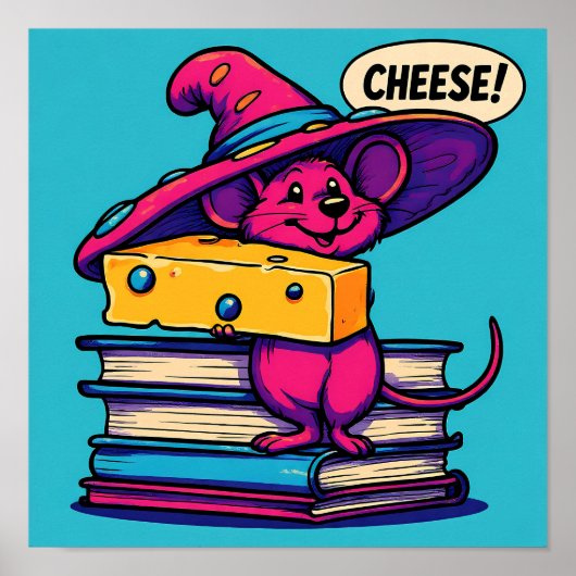 Simple Cartoon Coloring Page: Mirthful Mouse ポスター (正面)