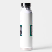 Simple Cat Photo & Name Neon Cat Paw ウォーターボトル (左面)