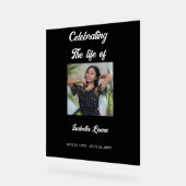 Simple Celebration of Life Funeral Memorial Photo アクリルサイン (傾斜)