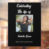 Simple Celebration of Life Funeral Memorial Photo ウィンドウサイン (シート2)