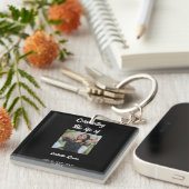 Simple Celebration of Life Funeral Memorial Photo キーホルダー (正面右)