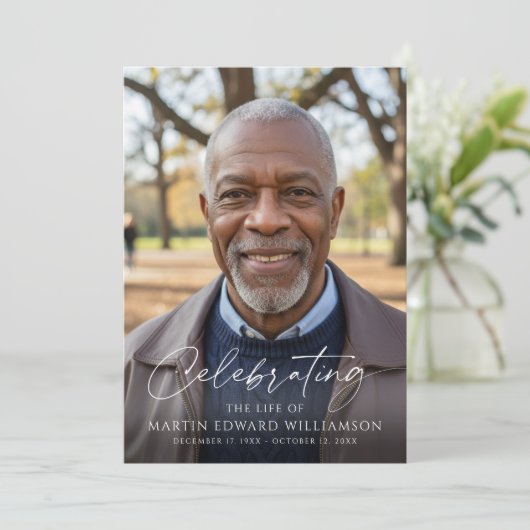 Simple Celebration of Life Photo Funeral Program プログラム (スタンド正面)