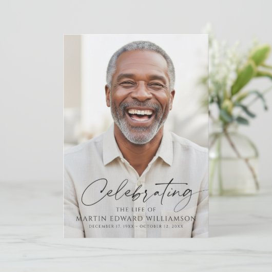 Simple Celebration of Life Photo Funeral Program プログラム (スタンド正面)