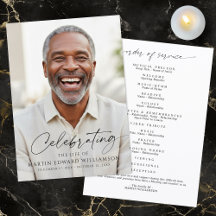 Simple Celebration of Life Photo Funeral Program