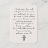 Simple Celebration of Life Photo Prayer Card 名刺 (裏面)