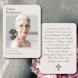 Simple Celebration of Life Photo Prayer Card 名刺
