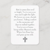 Simple Celebration of Life Photo Prayer Card 名刺 (裏面)