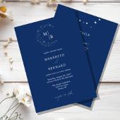 Simple Celestial Elegant Wedding Monogram Details 招待状
