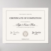 Simple Certificate of completion, diploma ポスター (正面)