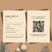 Simple Champagne Meal Choice Wedding RSVP Card