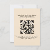 Simple Champagne Meal Choice Wedding RSVP Card (裏面)