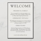 Simple Charcoal Classic Wedding Welcome プログラム (正面)