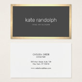 Simple Charcoal Gray  Modern  Gold Border (正面&裏面)