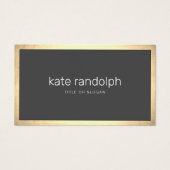 Simple Charcoal Gray  Modern  Gold Border (正面)