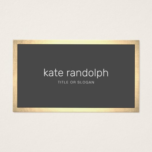 Simple Charcoal Gray  Modern  Gold Border (正面)