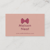 Simple Charm Professional Soft Blush Pink Bow 名刺 (裏面)