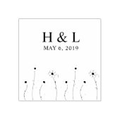 Simple Charming Initials Delicate Wildflowers  ラバースタンプ (インプリント)