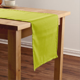 Simple Chartreuse Green Solid Plain Color ショートテーブルランナー