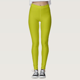 Simple Chartreuse Green Solid Plain Color レギンス