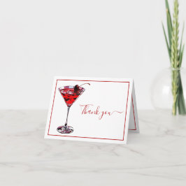 Simple Cherry Cocktail Martini  サンキューカード