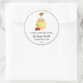 Simple Cherry Infused Honey Label ラウンドシール (バッグ)