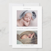 Simple Chic Baby Photo Announcement Card 招待状 (正面)