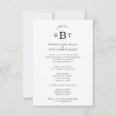 Simple Chic Black & White Photo Initials Wedding セーブザデート (正面)