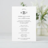 Simple Chic Black & White Photo Initials Wedding セーブザデート (スタンド正面)