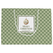 Simple Chic Christmas Gift Bag Soft Pastel Minimal ラージペーパーバッグ (裏面)