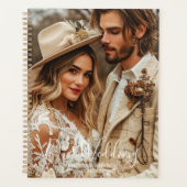 Simple Chic Elegant Calligraphy Photo Wedding プランナー手帳 (正面)