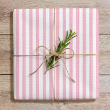 Simple Chic Linen Look Striped Pattern Pink White