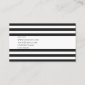 Simple Chick Black White Stripes Geometric 名刺 (裏面)