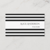 Simple Chick Black White Stripes Geometric 名刺 (正面)