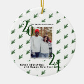 Simple Christmas couple photo Ornament セラミックオーナメント (正面)