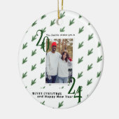 Simple Christmas couple photo Ornament セラミックオーナメント (左)