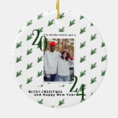 Simple Christmas couple photo Ornament セラミックオーナメント (裏面)