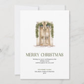 Simple Christmas Door Card Earthy Neutral Palette シーズンカード (正面)