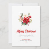 Simple Christmas Flowers Custom Greeting Card シーズンカード (正面)