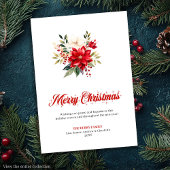 Simple Christmas Flowers Custom Greeting Card シーズンカード